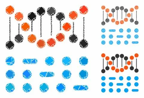 Genome code Composition Icon of Tuberous Elements Illustrazione stock