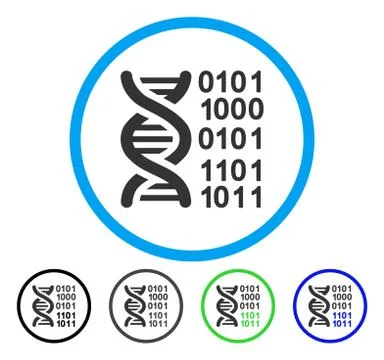 Genome Code Rounded Vector Icon 스톡 일러스트
