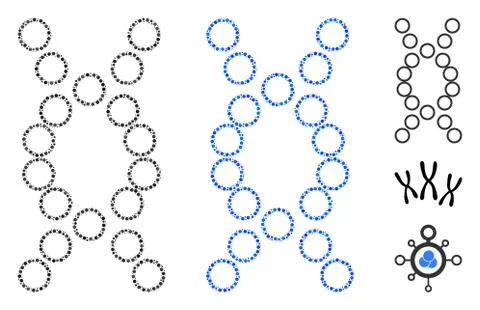 Genome Composition Icon of Circles Stock Illustration