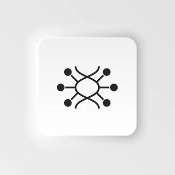Genome, dna. Bioengineering neumorphic style vector icon. Biotechnology for Stock Illustration