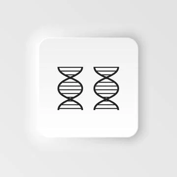 Genome, dna. Bioengineering neumorphic style vector icon. Biotechnology for 스톡 일러스트