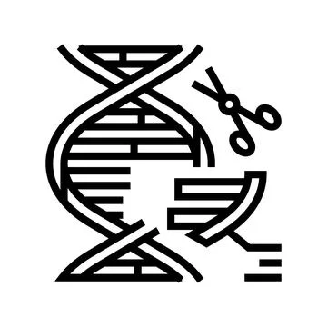 Genome editing cryptogenetics line icon vector illustration 스톡 일러스트