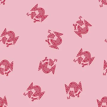 Genome editing cryptogenetics line seamless pattern Stock Illustration