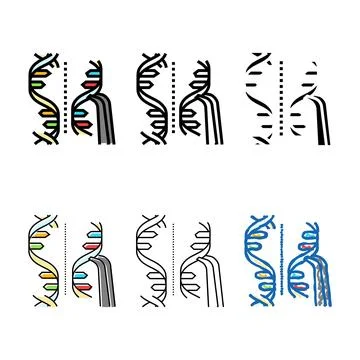 Genome editing genetic designs engineering color icon vector Stock Illustration