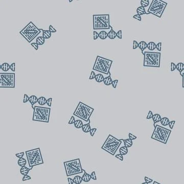 Genome editing genetic engineering line vector seamless pattern Stock Illustration