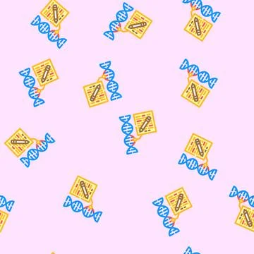 Genome editing genetic engineering vector seamless pattern イラスト素材