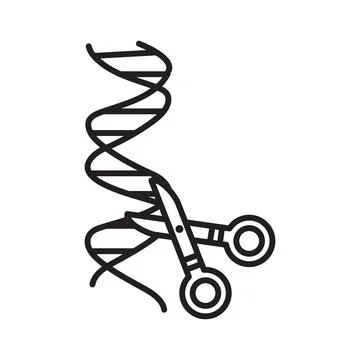 Genome editing icon Black line art vector logo Stock Illustration