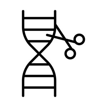 Genome editing icon linear logo mark in black and white Stock Illustration