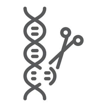 Genome editing line icon, technology and dna, dna editing sign, vector graphics 스톡 일러스트