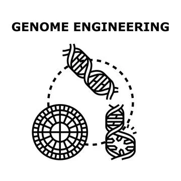 Genome engineering concept with dna helix editing 库存插图