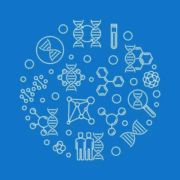Genome Engineering vector round outline illustration Stock Illustration