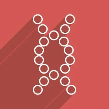 Genome Flat Long Shadow Square Icon Illustrazione stock