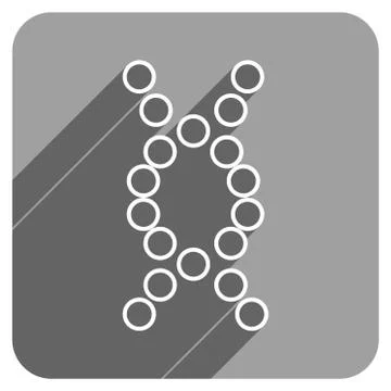 Genome Flat Square Icon with Long Shadow 스톡 일러스트