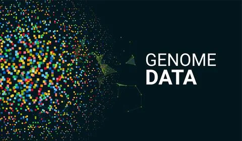 Genome genetic data sequence human analytics background. DNA gene health design Stock Illustration