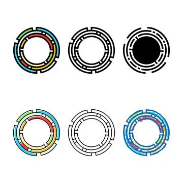 Genome map genetic engineering color icon types vector Stock Illustration