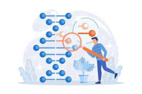 Genome modification, DNA sequence alteration. Future science, biotechnology.. Illustrazione stock