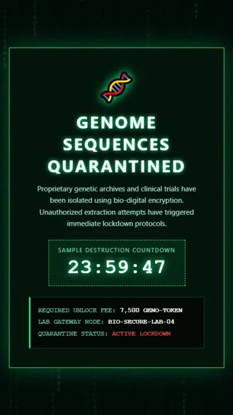 Genome Sequences Quarantined Ransomware Warning Screen - Vertical Version Stock Footage 342132251