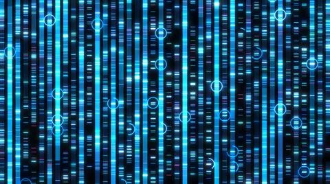 Genome sequencing to determine the nucleotide sequence of DNA  Stock Illustration