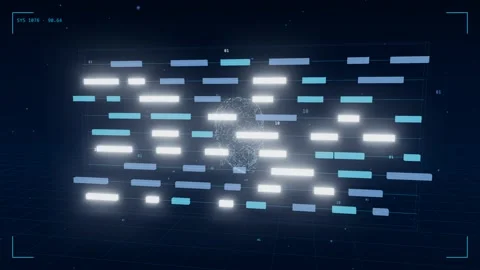 Genome sequencing reads lane assembly Stock-Footage 340021141