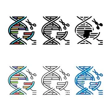 Genome styles editing cryptogenetics color icon vector Stock Illustration