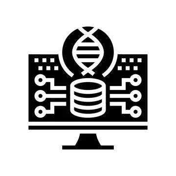 Genomic data analysis cryptogenetics glyph icon vector illustration イラスト素材