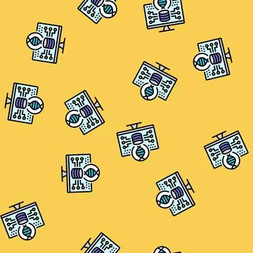 Genomic data analysis cryptogenetics vector seamless pattern Stock Illustration