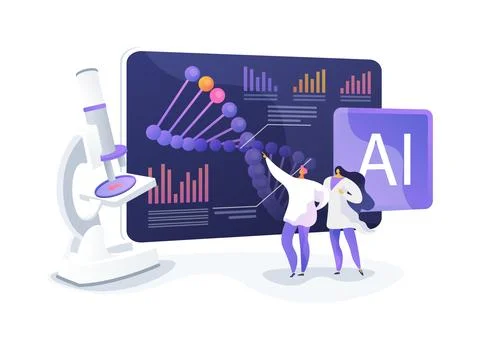 Genomic Data Visualization abstract concept vector illustration. イラスト素材