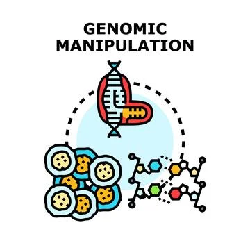Genomic manipulation process controlling dna and cells Stock Illustration