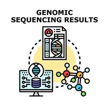 Genomic sequencing results analyzing dna molecule data 库存插图