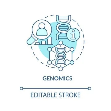 Genomics turquoise concept icon Stock Illustration