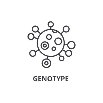 Genotype thin line icon, sign, symbol, illustation, linear concept, vector 스톡 일러스트