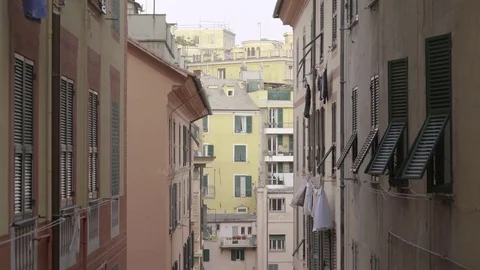 Genova Back Streets View 4K Stock Footage 76665006