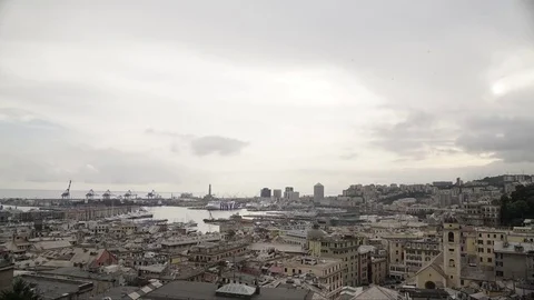 Genova Port Sunset Timelapse 4K Stock Footage 76662018