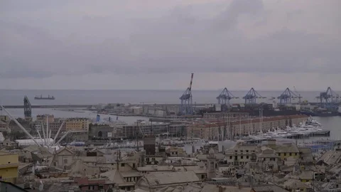 Genova Port View 4K Stock Footage 76667953