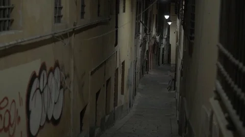 Genova Streets at Night 4K Stock Footage 76665017