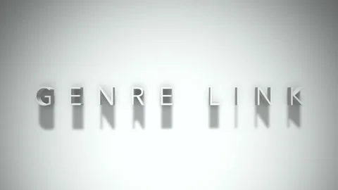 Genre link 3D title animation with shadows on a white background Stock Footage 297455079