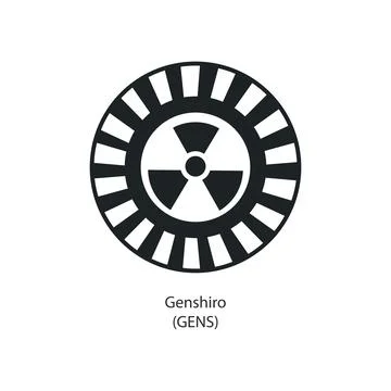 Genshiro  cryptocurrency platform   icon isolated on white background Stock Illustration