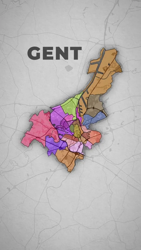 Gent (map) Stock Footage 259614850