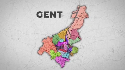 Gent (map) Stock Footage 259614867