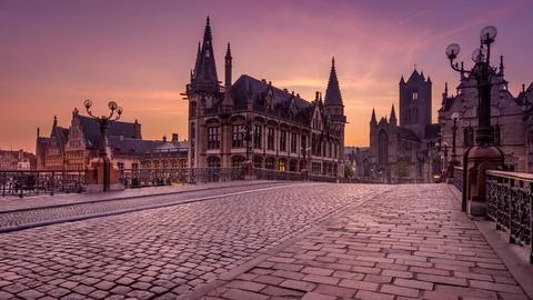 Gent at sunrise Stock Photos