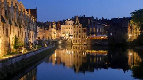 Gent, upcoming dusk inviting for a romantic night Video stock 93543359