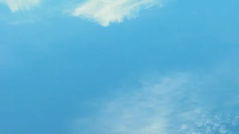 Gentle and Puffy White Clouds and Clear Blue Sky, Time Lapse . Clear Sunny Day W Stock Footage 304511491