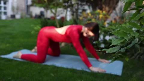 Gentle backbend for emotional reset Stock-Footage 336781073