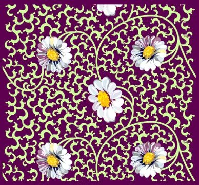 A gentle background with daisies Stock Illustration