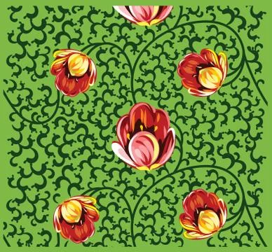 A gentle background with tulips Stock Illustration