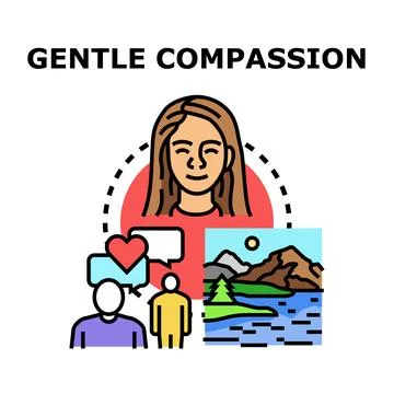 Gentle compassion finding empathy connecting with nature Stock Illustration