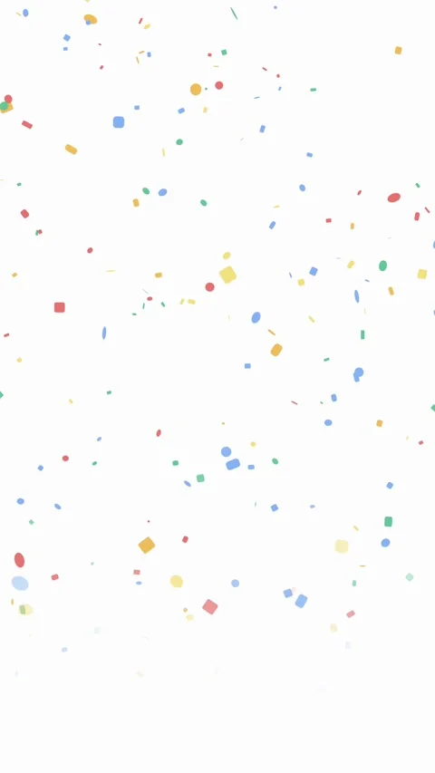 Gentle confetti drifting down against a soft white background featuring coral am Stock Footage 340685421