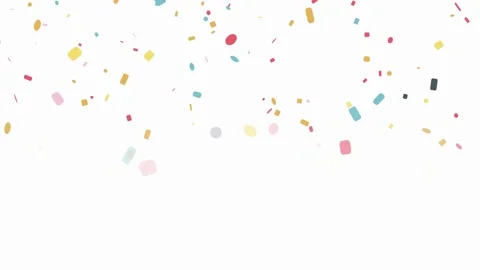 Gentle confetti fall animation on white background seamless loop Stock Footage 339303104