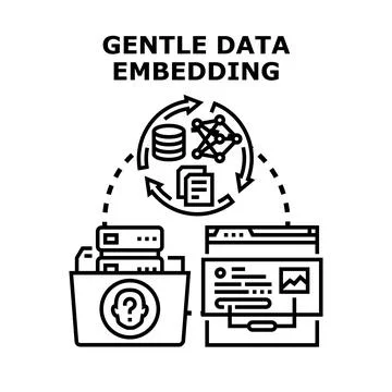 Gentle data embedding concept with information security イラスト素材