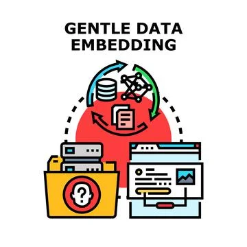 Gentle data embedding concept with information security Stock Illustration